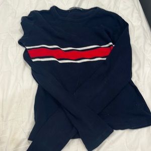 brandy striped tight sweater